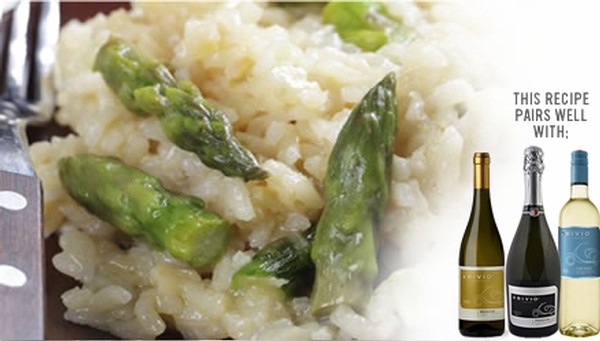Asparagus Risotto paired with a trio of Bivio white wines